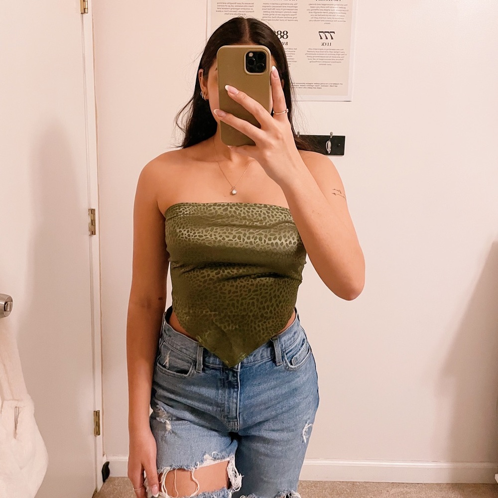 Silky Green Bandana Shirt with Pattern